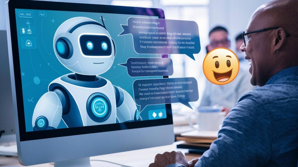 Interface de um chatbot conversando com um cliente em um Contact Center.